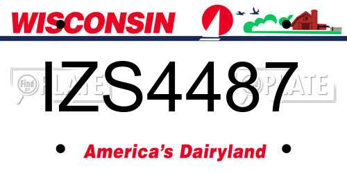 IZS4487 Wisconsin License Plate