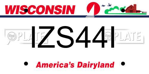 IZS44I Wisconsin License Plate