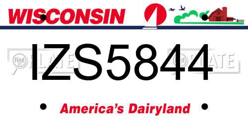 IZS5844 Wisconsin License Plate