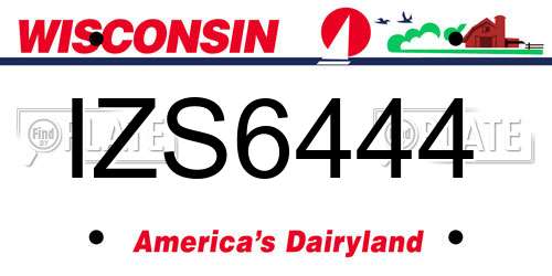 IZS6444 Wisconsin License Plate