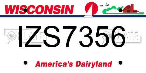 IZS7356 Wisconsin License Plate