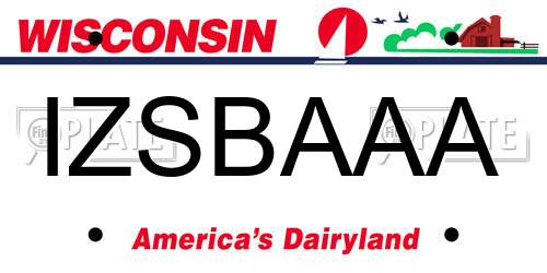 IZSBAAA Wisconsin License Plate