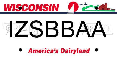 IZSBBAA Wisconsin License Plate