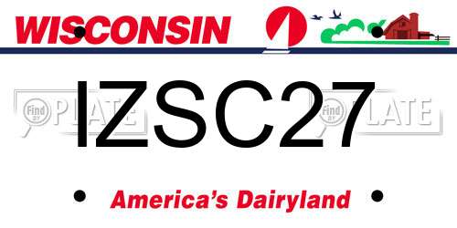 IZSC27 Wisconsin License Plate