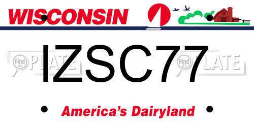 IZSC77 Wisconsin License Plate