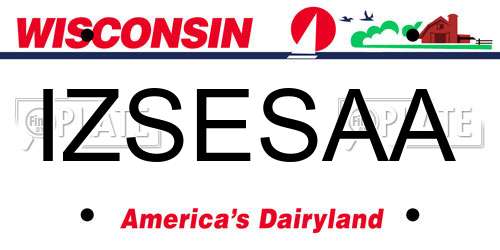 IZSESAA Wisconsin License Plate