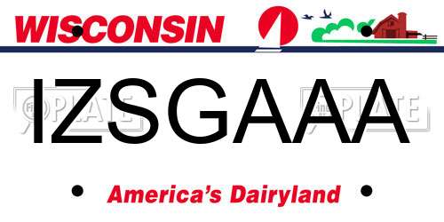 IZSGAAA Wisconsin License Plate
