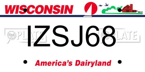 IZSJ68 Wisconsin License Plate