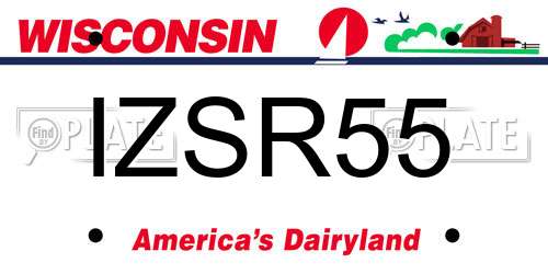 IZSR55 Wisconsin License Plate