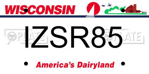 IZSR85 Wisconsin License Plate