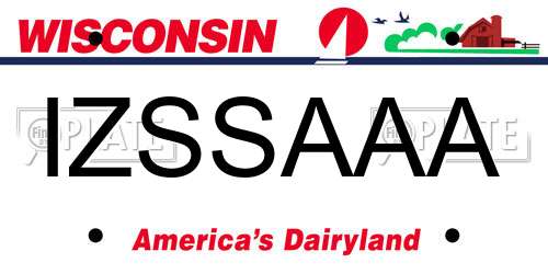 IZSSAAA Wisconsin License Plate