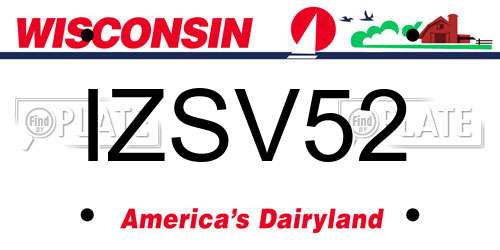 IZSV52 Wisconsin License Plate