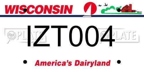 IZT004 Wisconsin License Plate