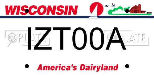 IZT00A Wisconsin License Plate