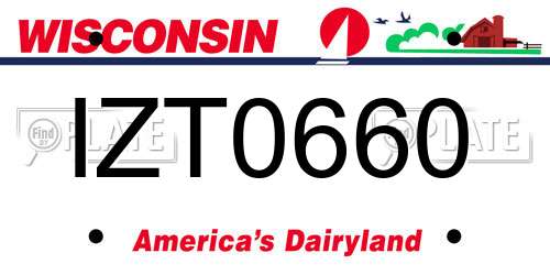 IZT0660 Wisconsin License Plate