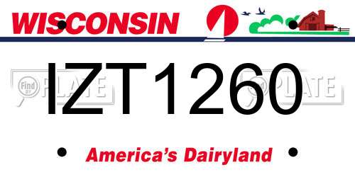 IZT1260 Wisconsin License Plate