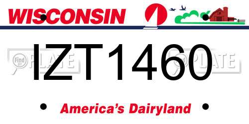 IZT1460 Wisconsin License Plate