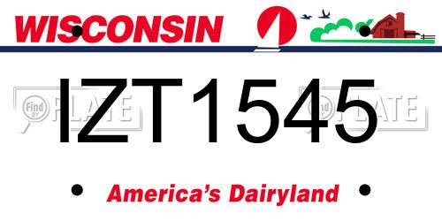 IZT1545 Wisconsin License Plate