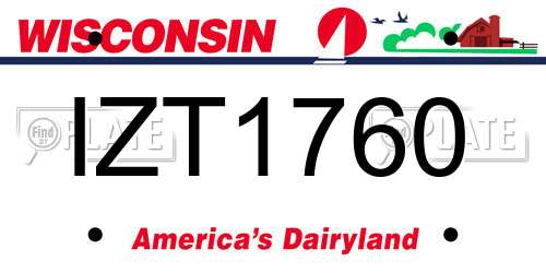 IZT1760 Wisconsin License Plate