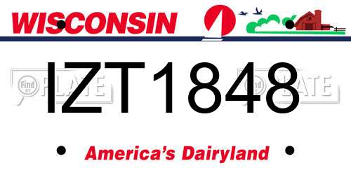 IZT1848 Wisconsin License Plate