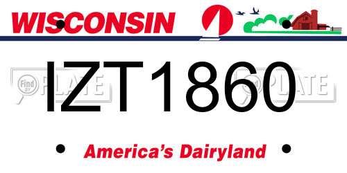 IZT1860 Wisconsin License Plate