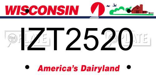 IZT2520 Wisconsin License Plate