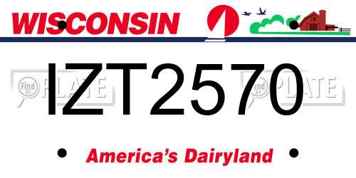 IZT2570 Wisconsin License Plate