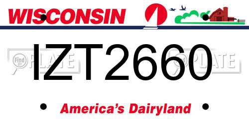 IZT2660 Wisconsin License Plate
