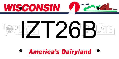 IZT26B Wisconsin License Plate