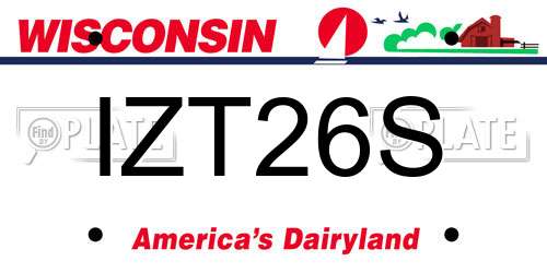 IZT26S Wisconsin License Plate