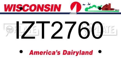 IZT2760 Wisconsin License Plate