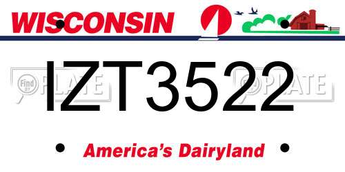 IZT3522 Wisconsin License Plate