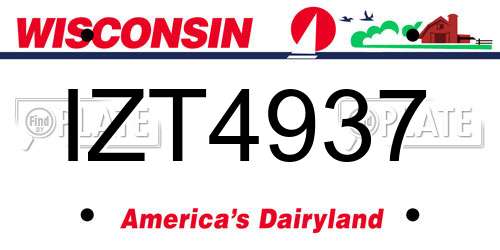 IZT4937 Wisconsin License Plate