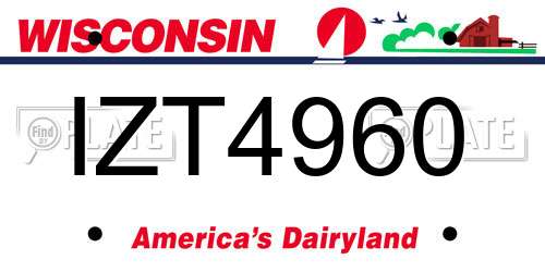 IZT4960 Wisconsin License Plate