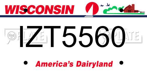 IZT5560 Wisconsin License Plate