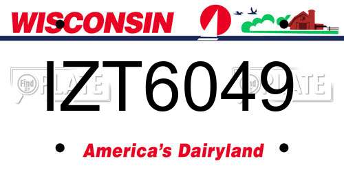 IZT6049 Wisconsin License Plate