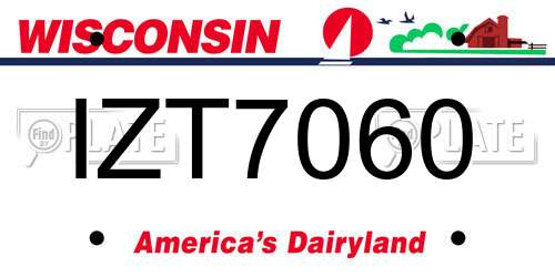 IZT7060 Wisconsin License Plate