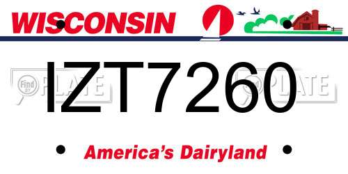 IZT7260 Wisconsin License Plate