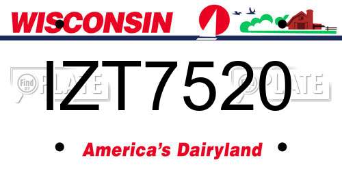 IZT7520 Wisconsin License Plate
