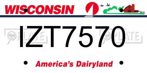 IZT7570 Wisconsin License Plate