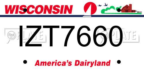 IZT7660 Wisconsin License Plate