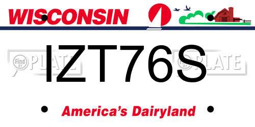 IZT76S Wisconsin License Plate