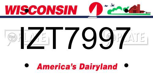IZT7997 Wisconsin License Plate