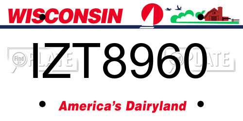 IZT8960 Wisconsin License Plate
