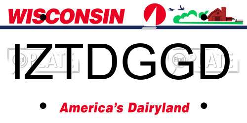 IZTDGGD Wisconsin License Plate