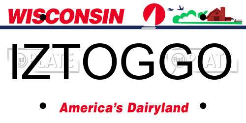 IZTOGGO Wisconsin License Plate