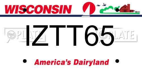 IZTT65 Wisconsin License Plate