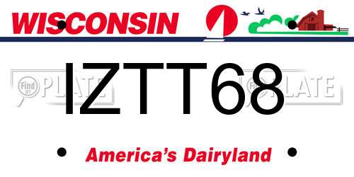 IZTT68 Wisconsin License Plate