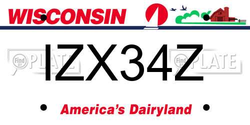 IZX34Z Wisconsin License Plate