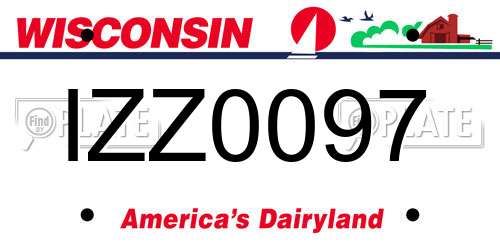 IZZ0097 Wisconsin License Plate